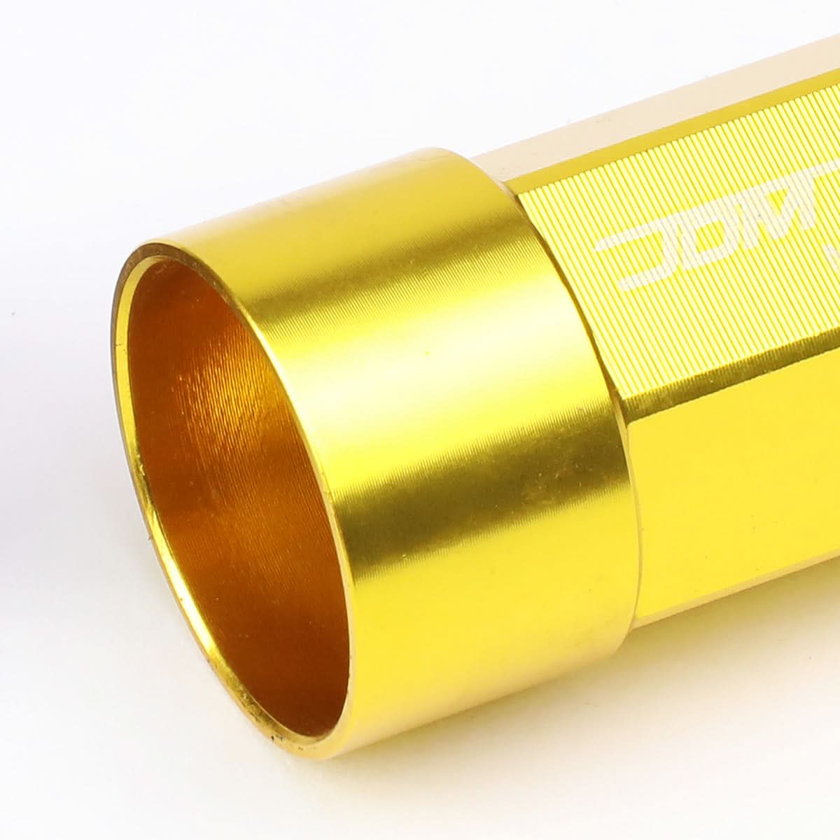 M12 x 1.25 Extended Steel Acorn Lug Nuts with Aluminum Cover - Gold
