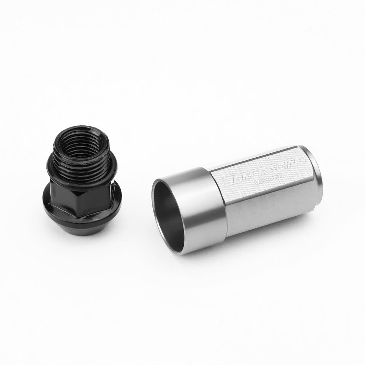 M12 X 1.25 Extended Aluminum Lug Nuts 20pc Set - Silver