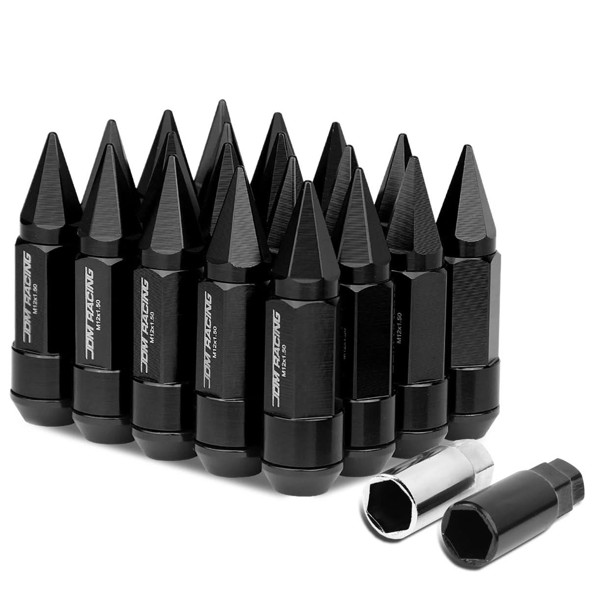 M12 x 1.5 Extended Spike Lug Nuts 20pc Set - Aluminum
