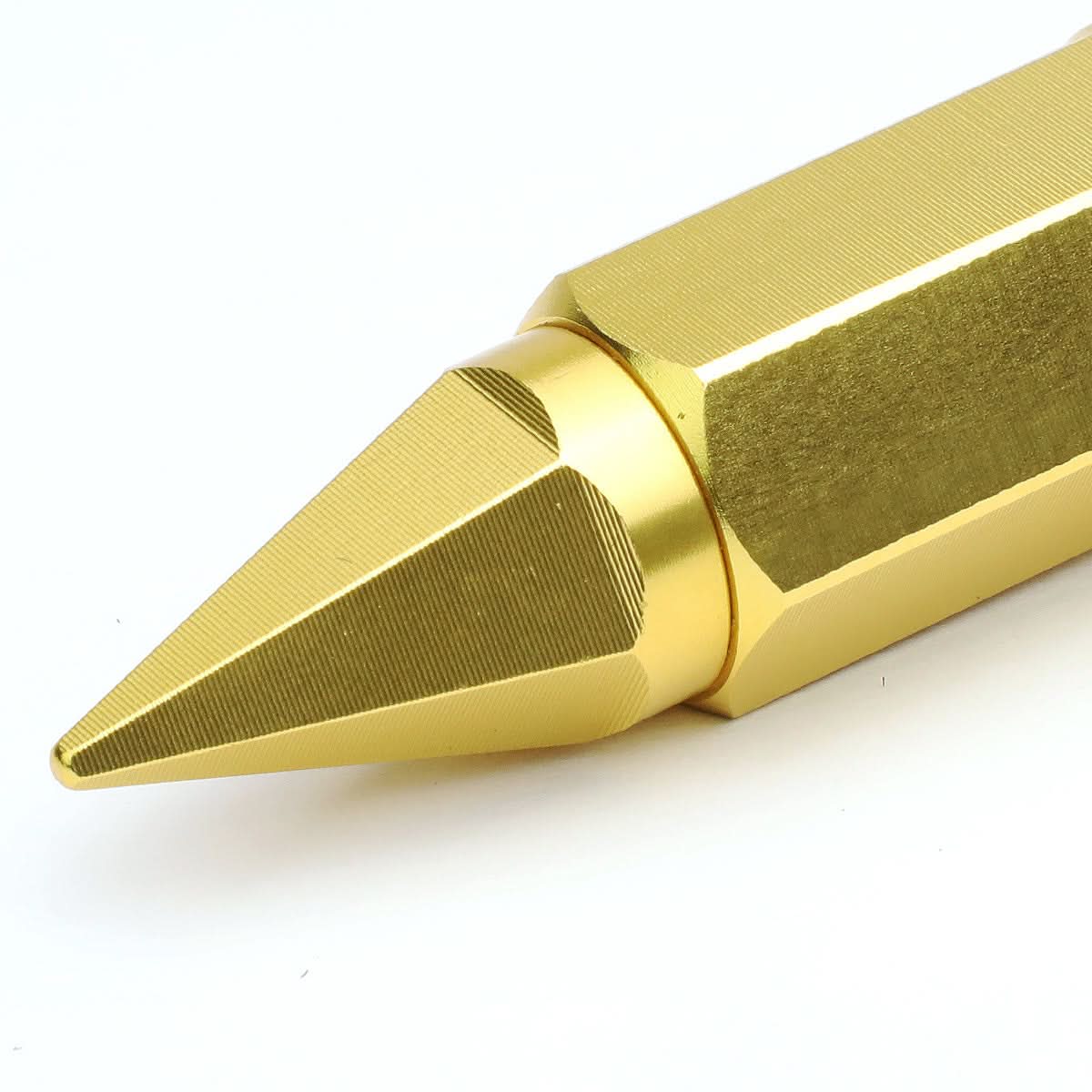 Universal M12 x 1.5 Extended Lug Nuts with Removable Spike Gold