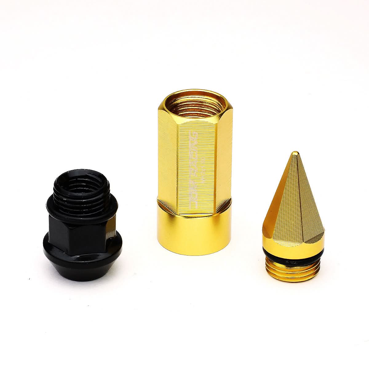 Universal M12 x 1.5 Extended Lug Nuts with Removable Spike Gold