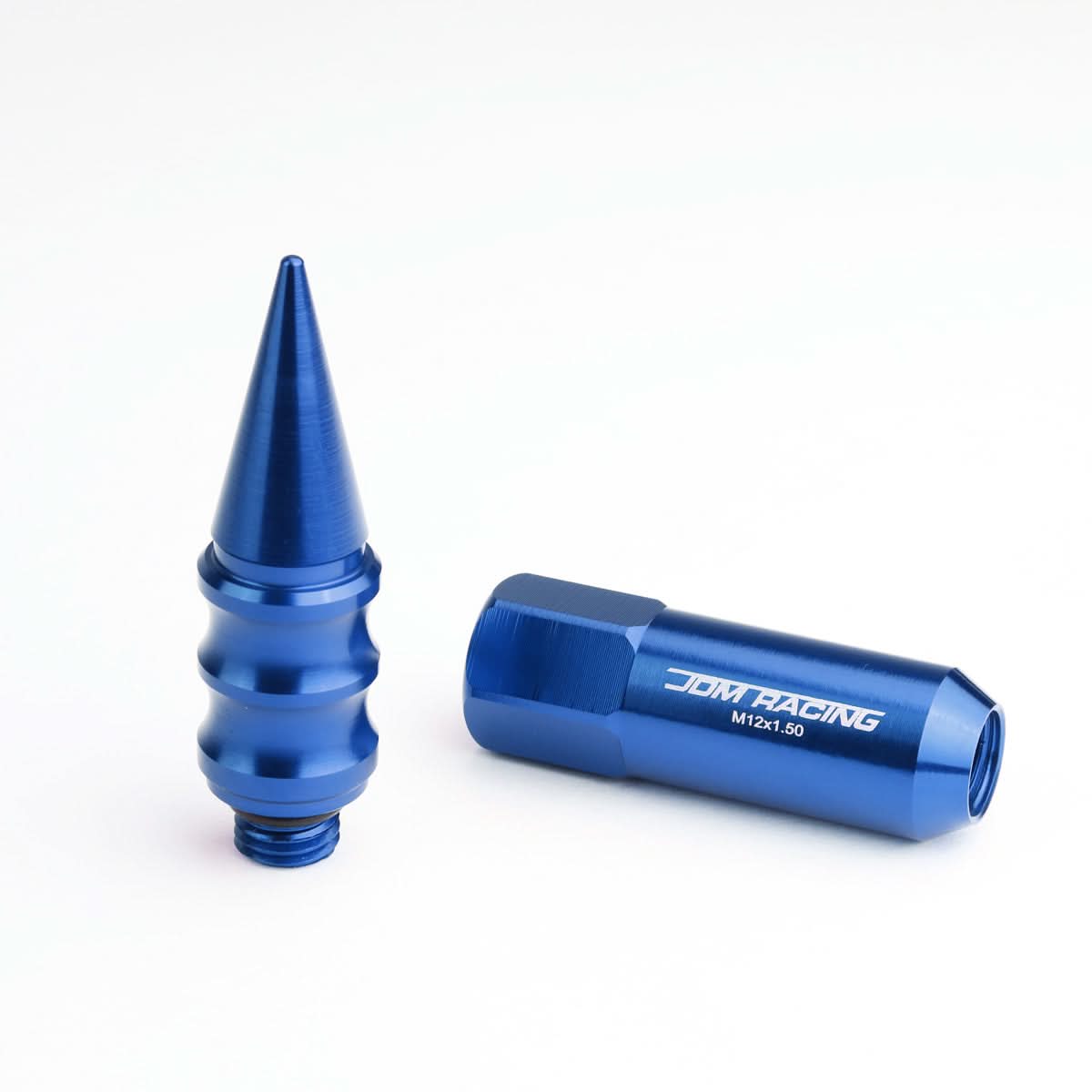 Universal M12x1.5 Extended Spike Lug Nuts 20pc Set Aluminum Blue