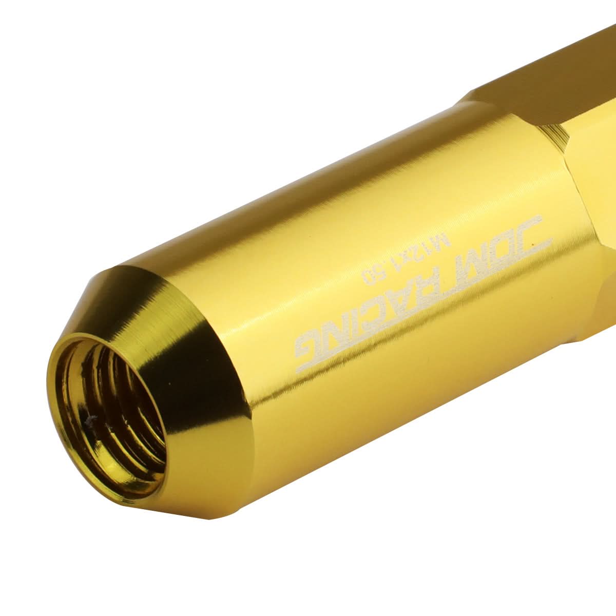 M12 x 1.5 60mm Extended Spike Lug Nuts 20pc Set Aluminum Gold