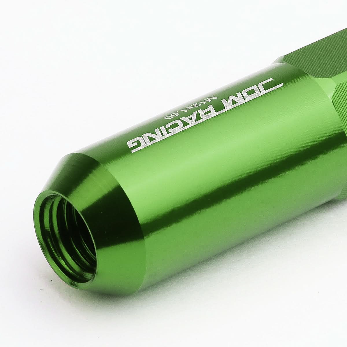 Universal 400 Style Extended Spike Lug Nuts M12 x 1.5 Green Aluminum