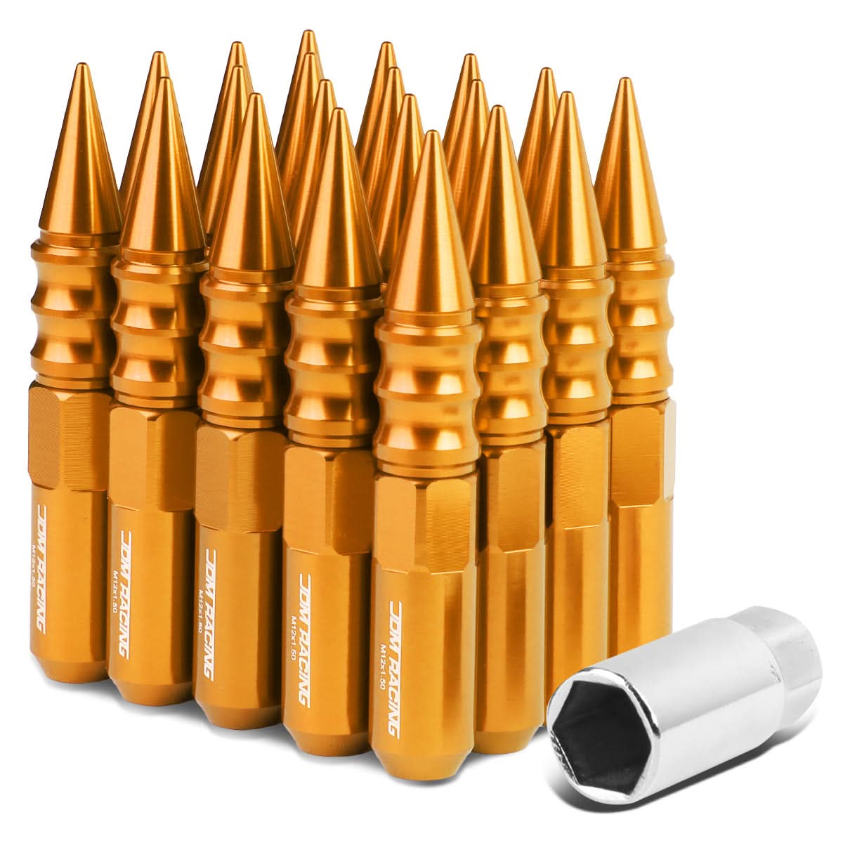 Universal M12x1.5 400 Style Extended Spike Lug Nuts Aluminum 20pc