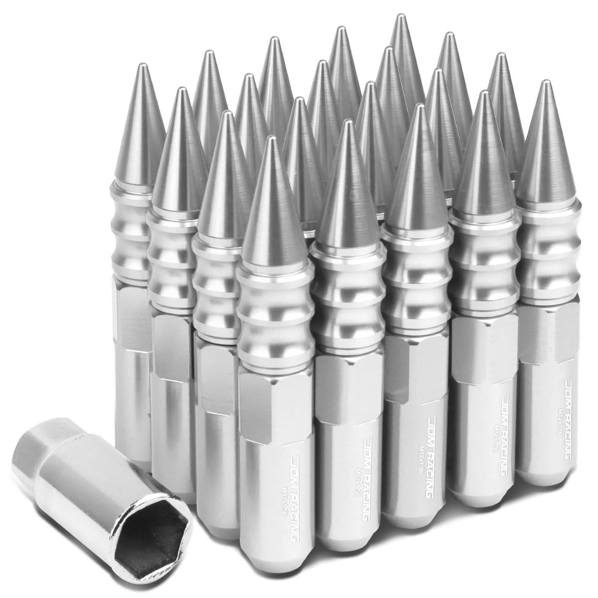 M12 x 1.5 Extended Spike Lug Nuts 20pc Set Aluminum