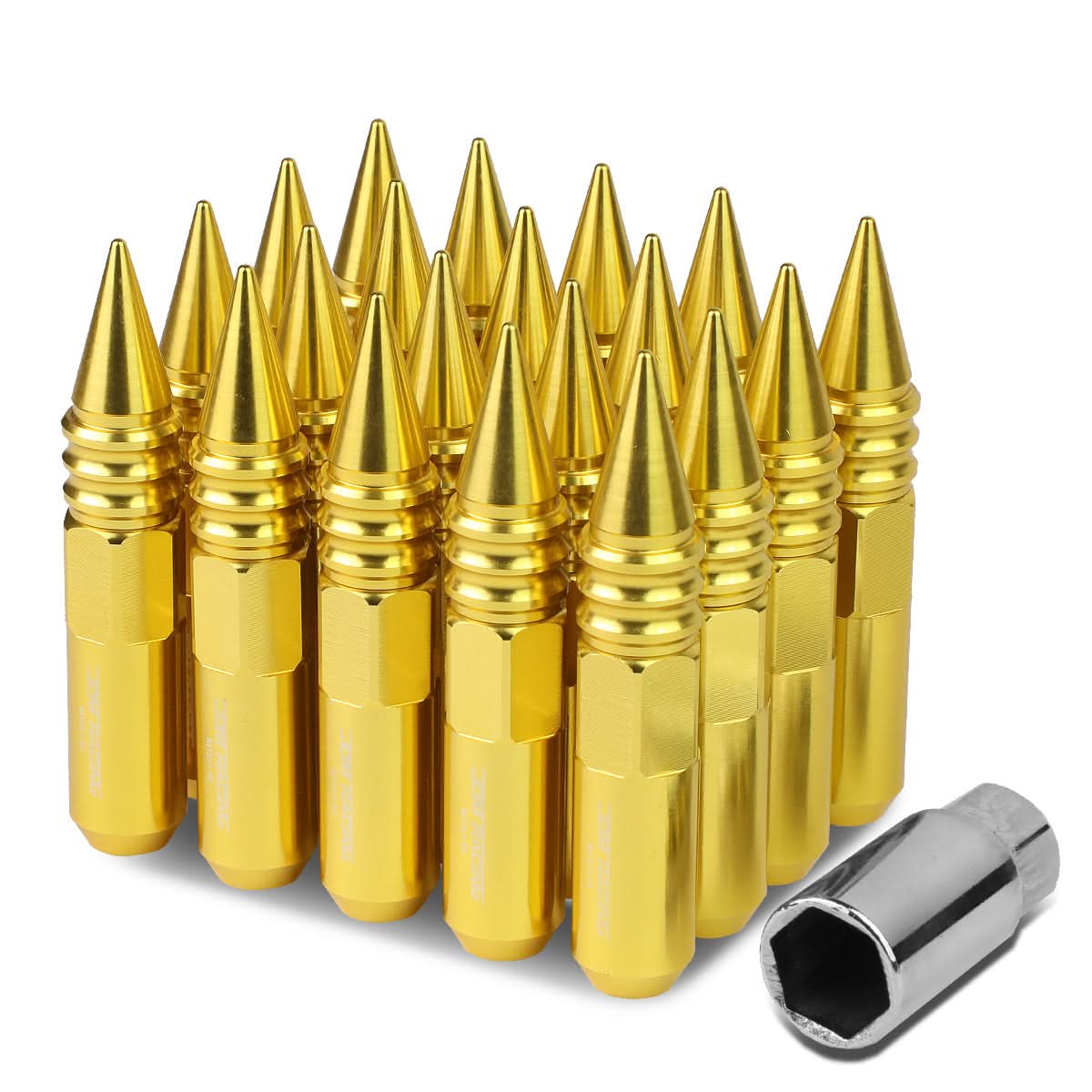 M12 x 1.5 60mm Spike Lug Nuts 20pc Set Aluminum