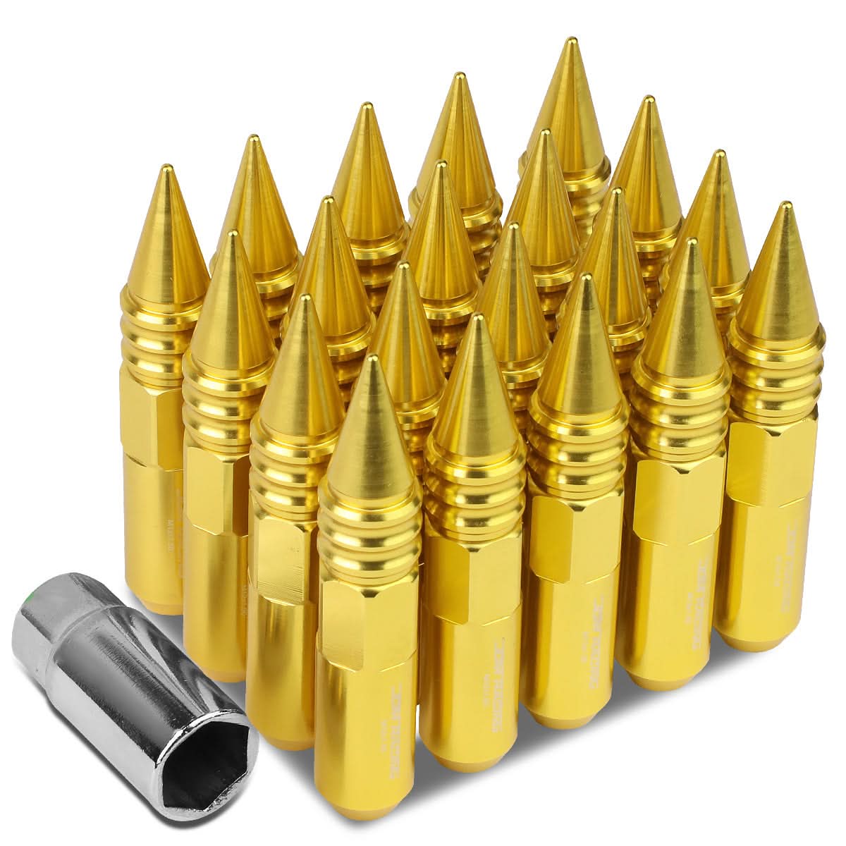 M12 x 1.5 60mm Spike Lug Nuts 20pc Set Aluminum