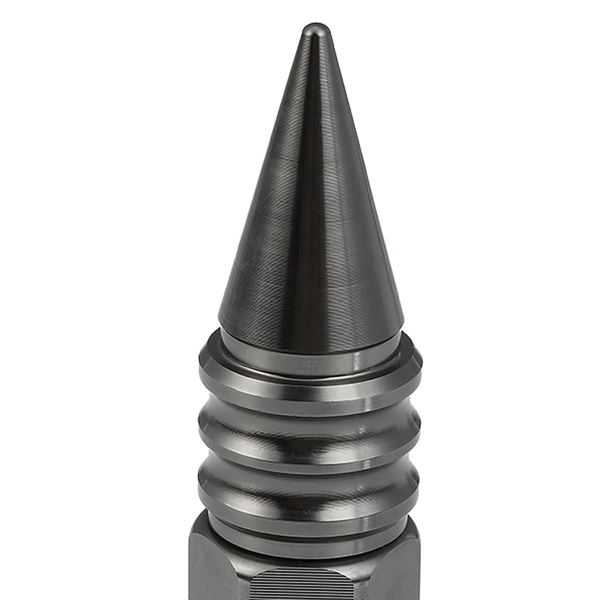M12 x 1.5 Aluminum Lug Nuts 60mm Spike Style 20pc Set Gun Metal