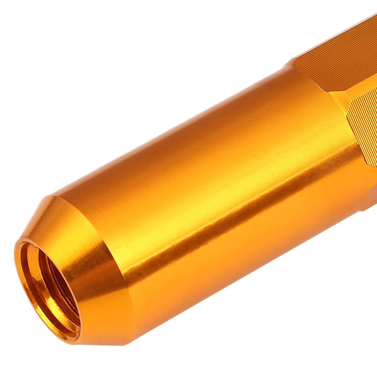 M12 x 1.5 Aluminum Lug Nuts with Removable Spike 20pc Set - Orange
