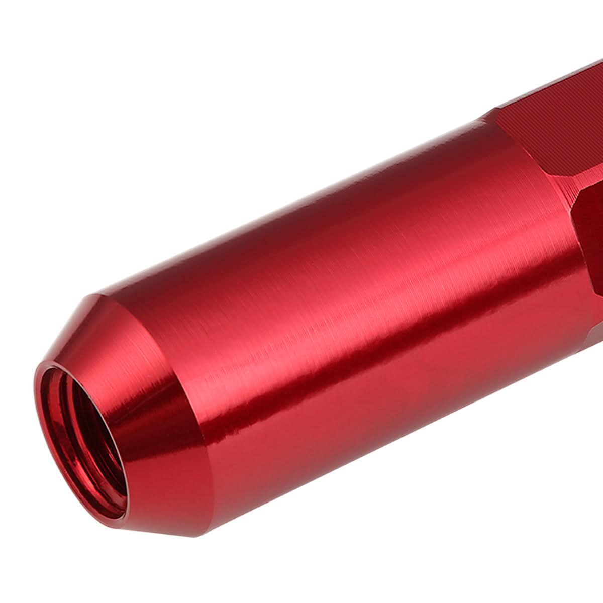 M12 x 1.5 Aluminum Lug Nuts 400 Style w/ Removable Spike 20pc Red