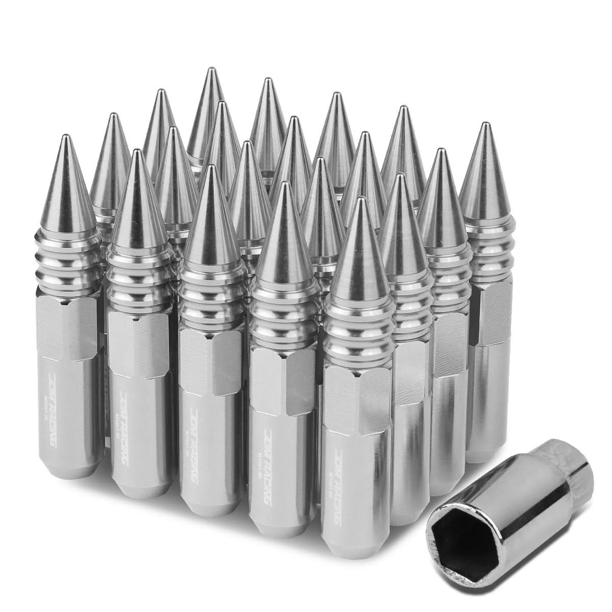 Universal Aluminum Lug Nuts M12x1.5 60mm Spike Style 20pc Set
