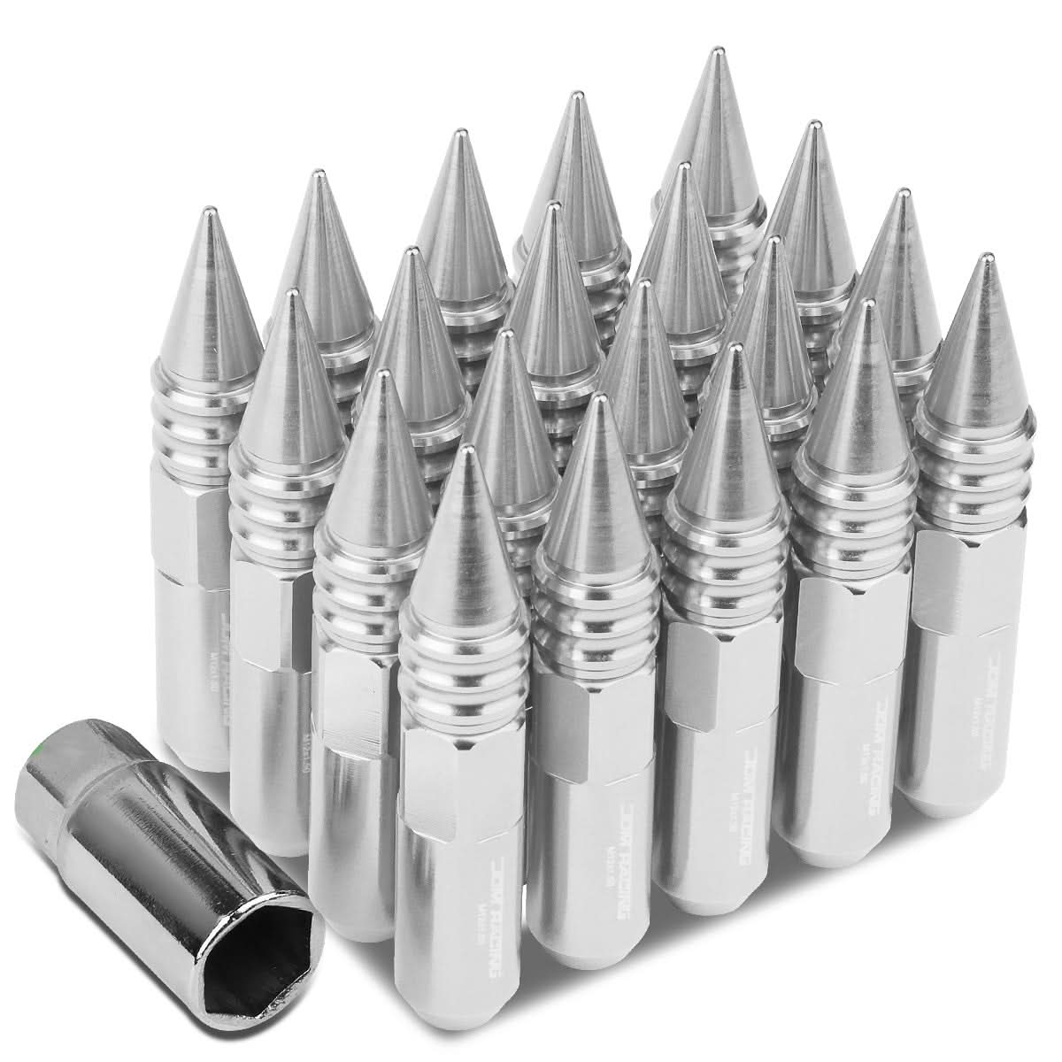 Universal Aluminum Lug Nuts M12x1.5 60mm Spike Style 20pc Set