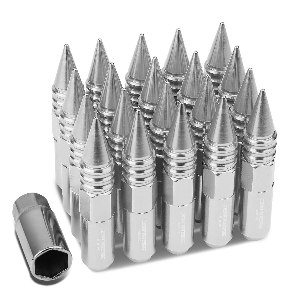 Universal Aluminum Lug Nuts M12x1.5 60mm Spike Style 20pc Set
