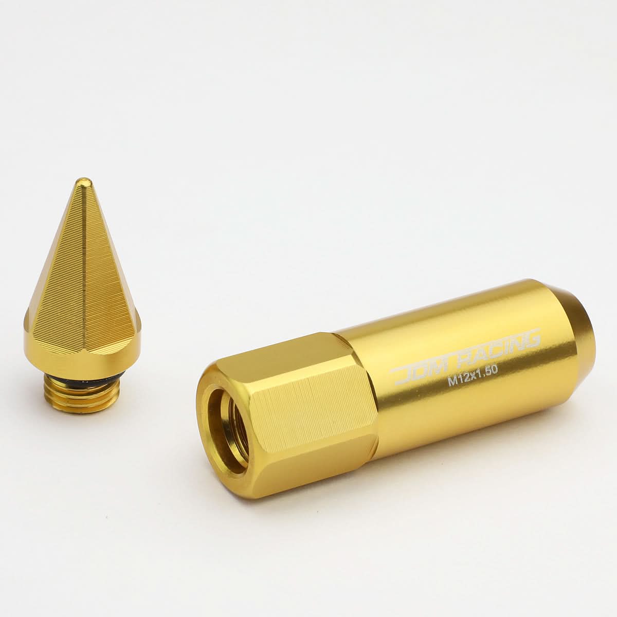 M12 x 1.5 Aluminum Lug Nuts 400 Style w/ Removable Spike 20pc Gold