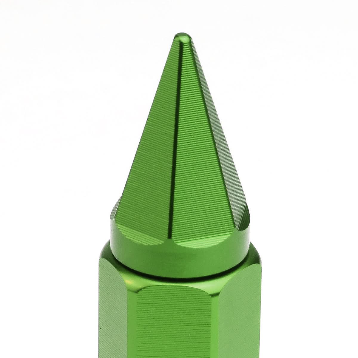M12 x 1.5 Aluminum Lug Nuts with Removable Spike 20pc Green
