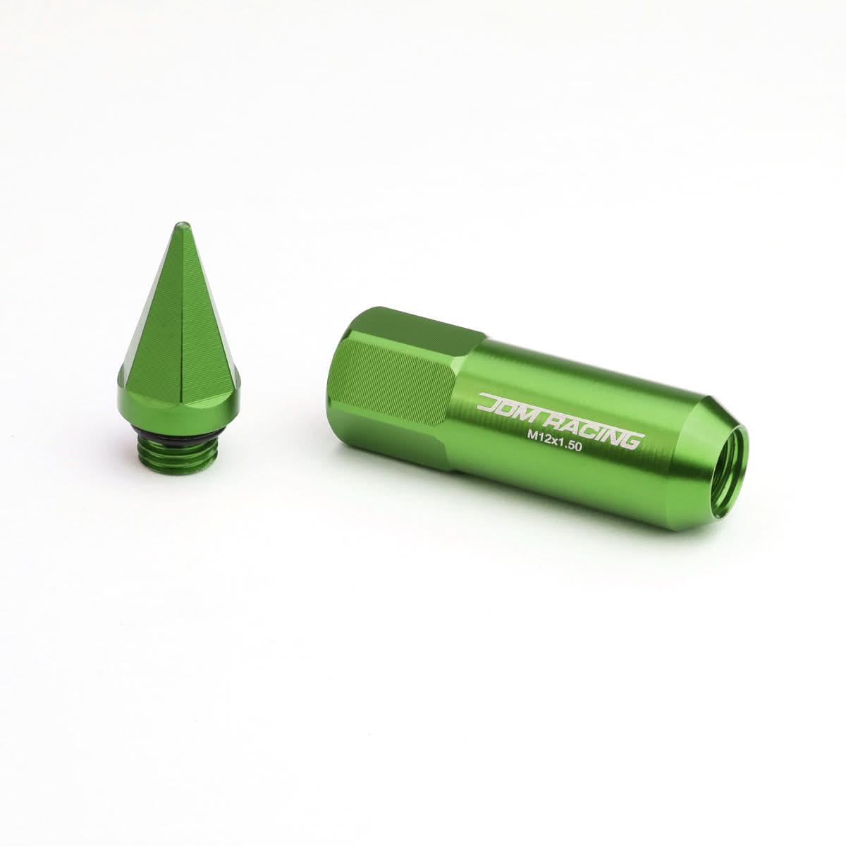 M12 x 1.5 Aluminum Lug Nuts with Removable Spike 20pc Green