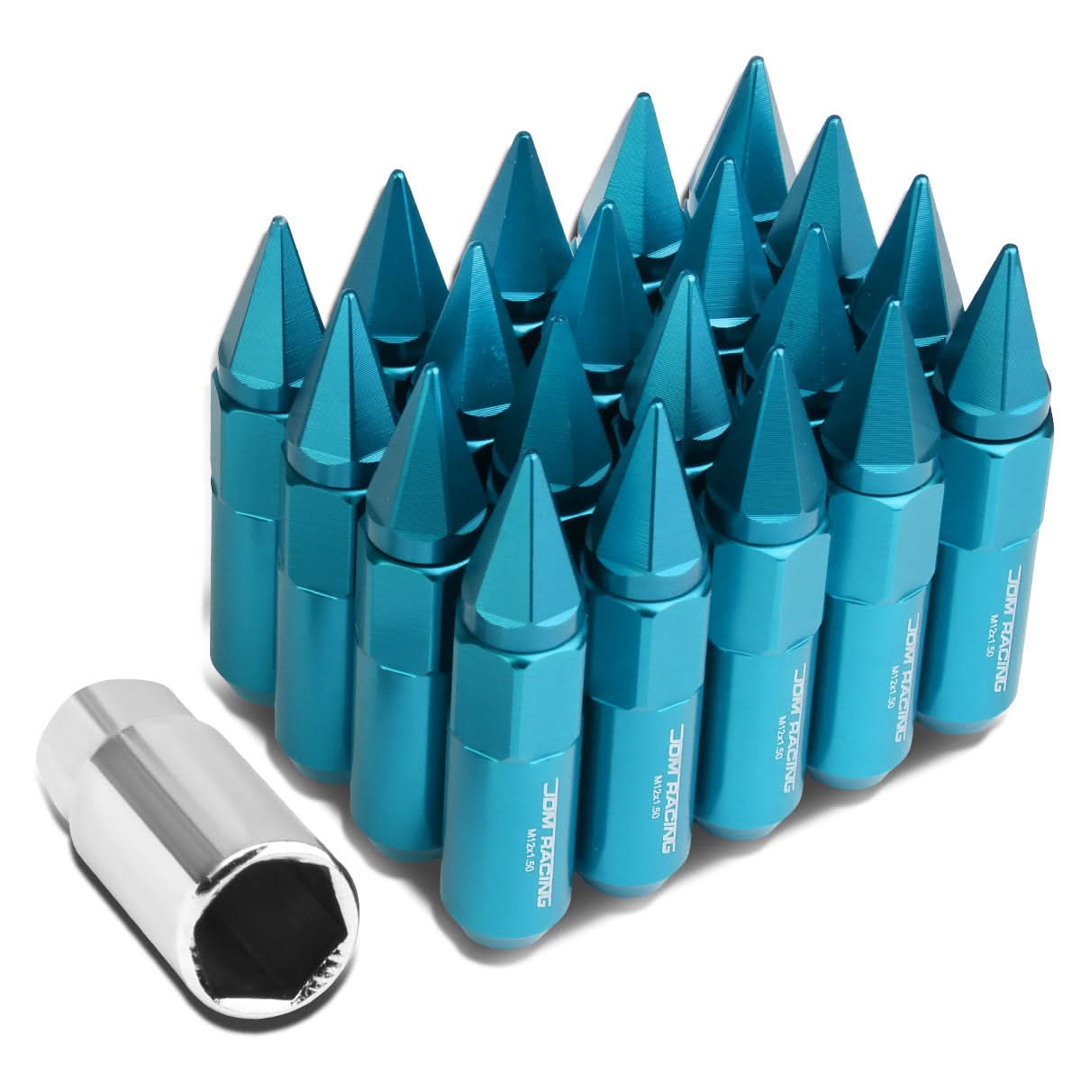 M12 x 1.5 60MM/90MM 400 Style Spike Lug Nuts 20PC Set Aluminum