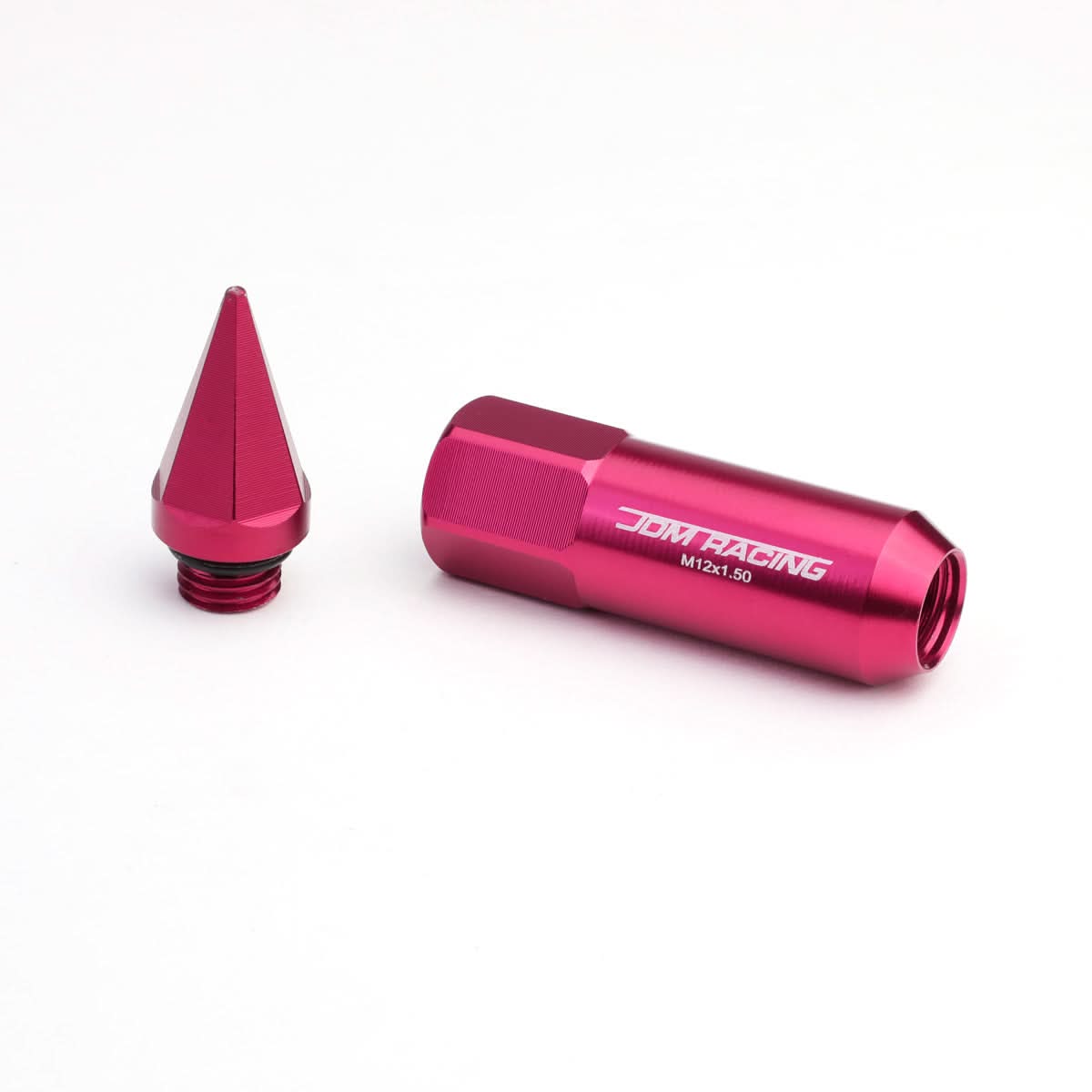 M12 x 1.5 Spike Lug Nuts 60mm/90mm 20pc Set Aluminum Pink