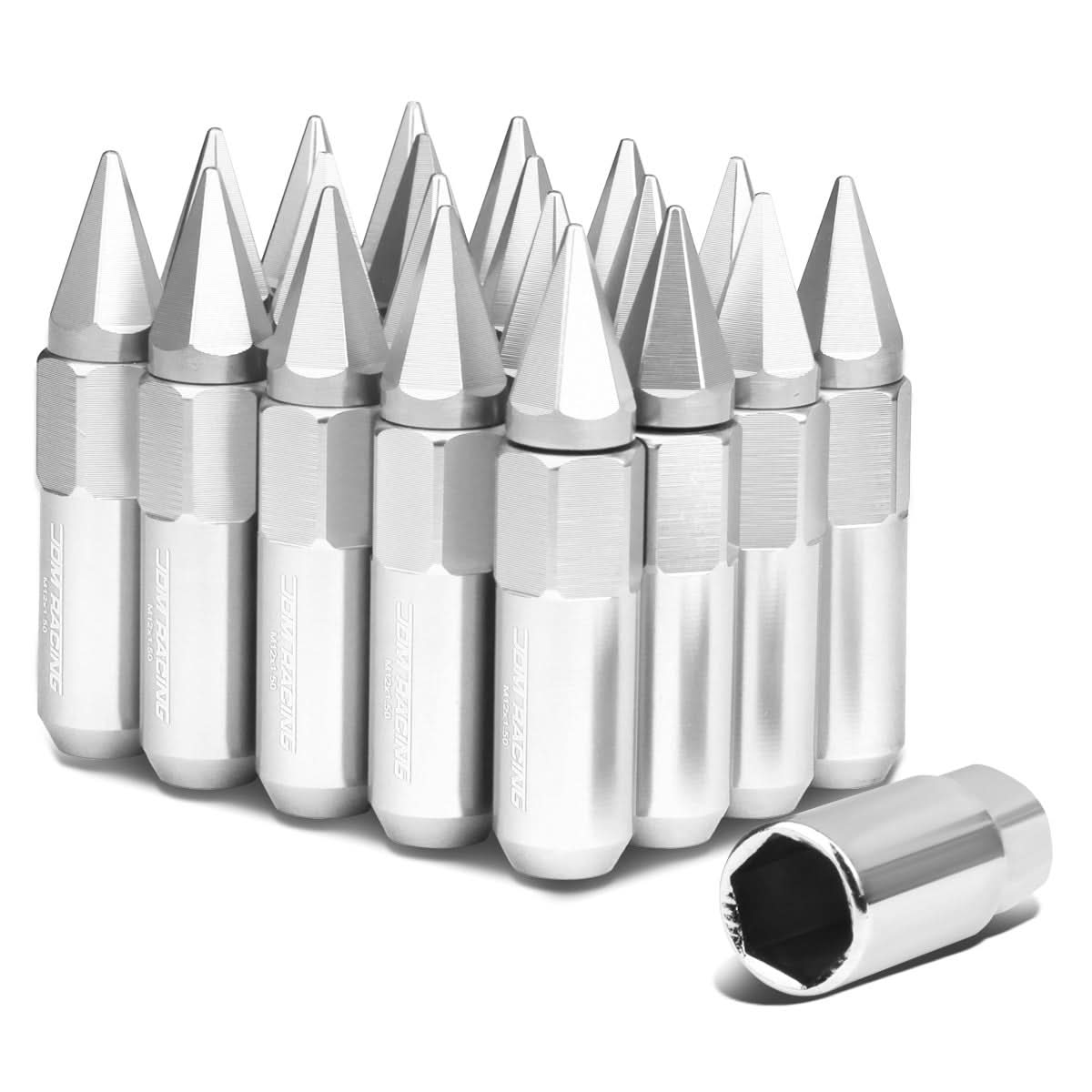 M12 x 1.5 Spike Lug Nuts 20pc Set 60/90mm Aluminum