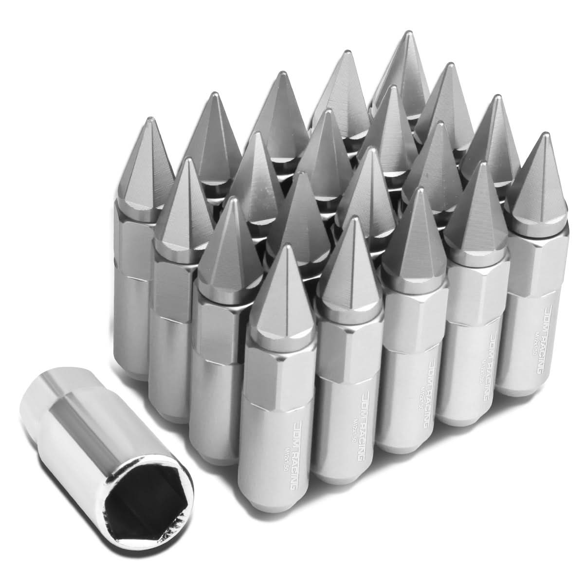 M12 x 1.5 Spike Lug Nuts 20pc Set 60/90mm Aluminum