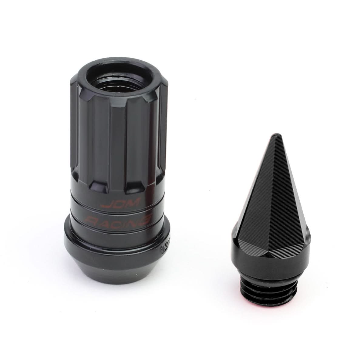 M12 x 1.5 Extended Spike Lug Nuts with Locks 16+4 Set Steel