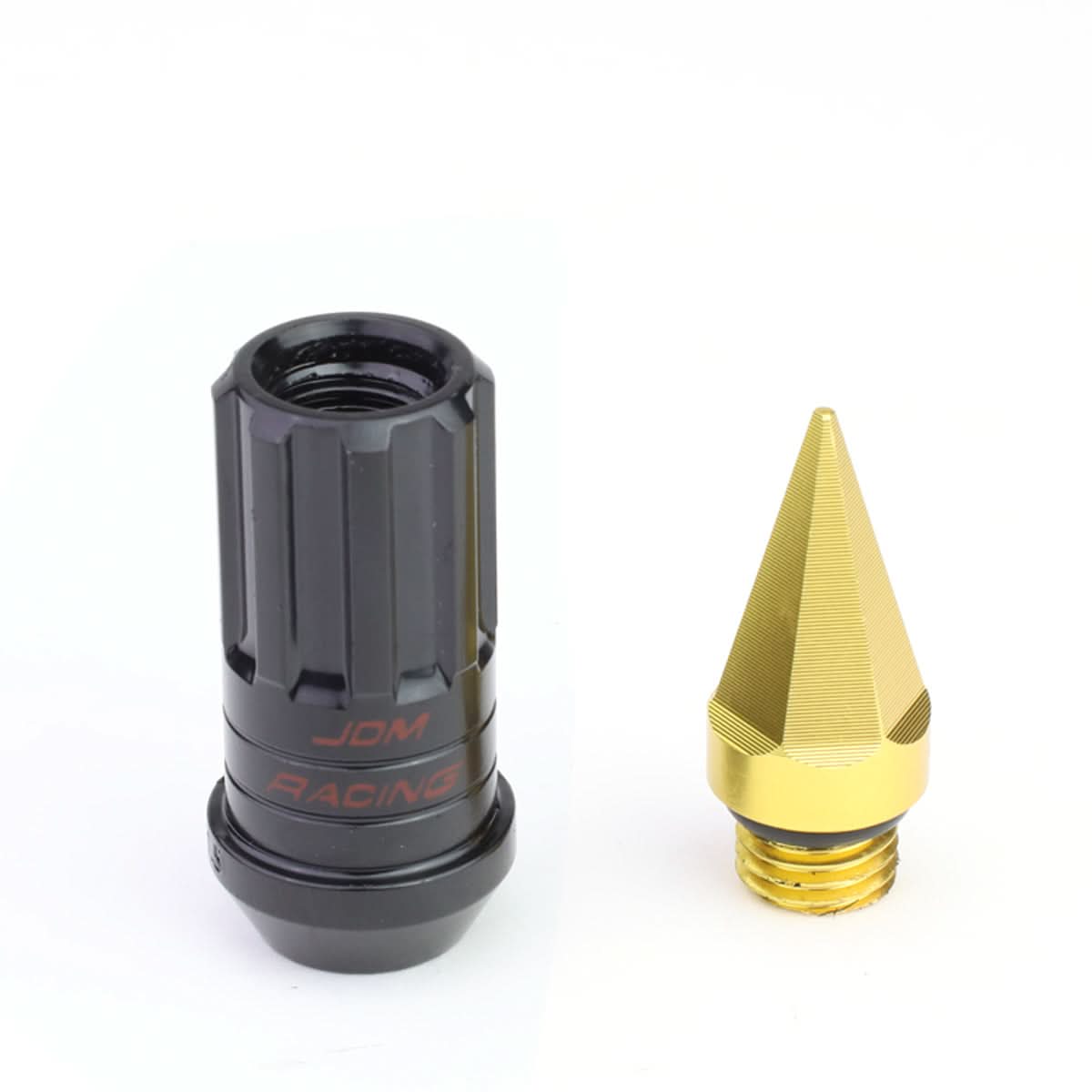Steel Lug Nuts M12 x 1.5 Extended w/ Removable Gold Spike 16pcs + 4 Locks