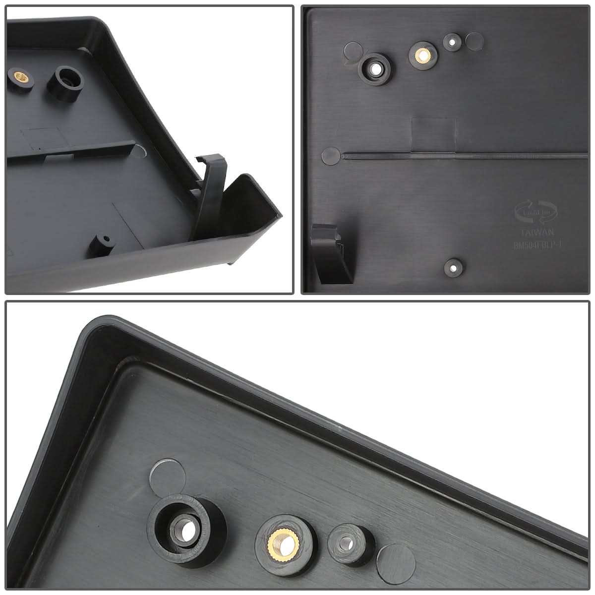 04-10 BMW 5-Series Front License Plate Mounting Bracket - Black