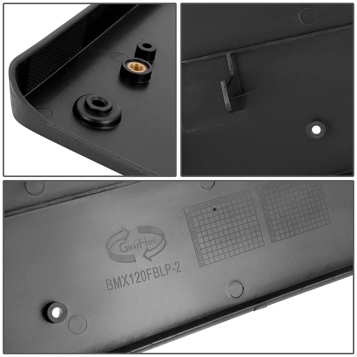2020-2021 BMW X1 Front License Plate Mounting Bracket - Black