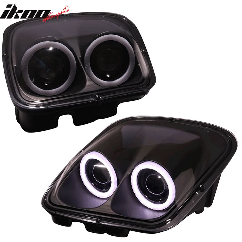 1997-2004 Chevy Corvette C5 Headlights Projector Dual LED Halo Rims