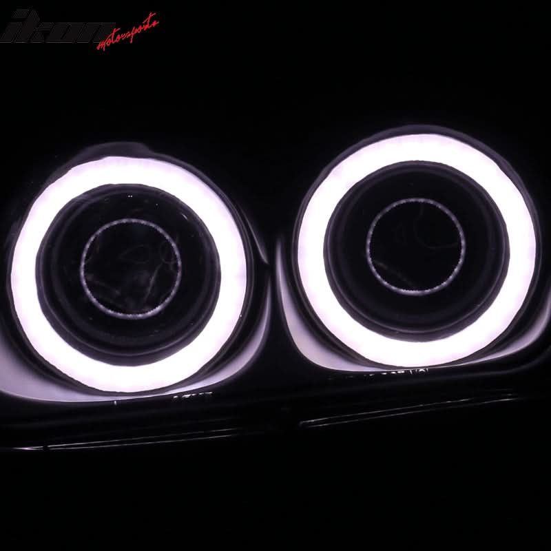 1997-2004 Chevy Corvette C5 2X 6000K Headlight Dual LED Halo Rim
