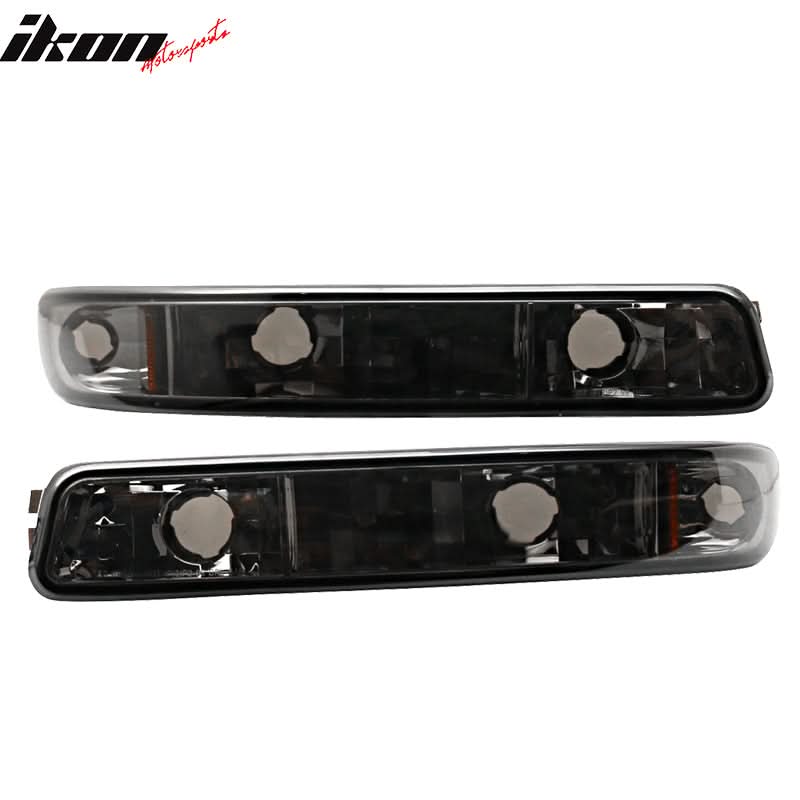 1999-2007 GMC Yukon Chrome Smoke Lens Amber Reflector LED Headlight