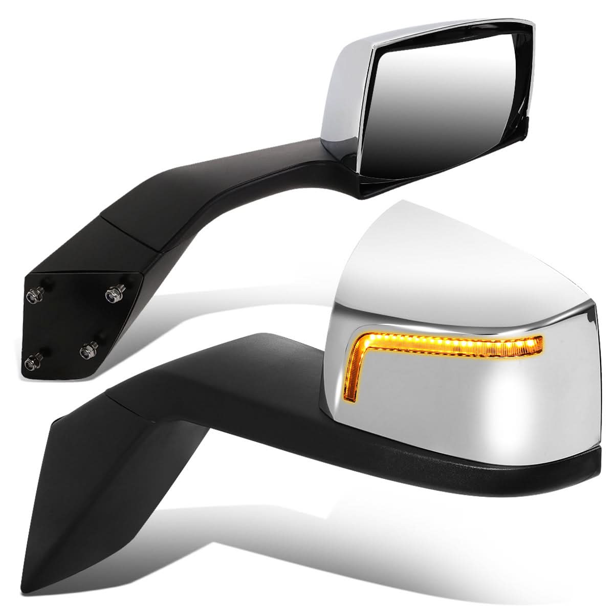 04-18 Volvo VN Series Chrome Sequential LED Hood Mirror Manual