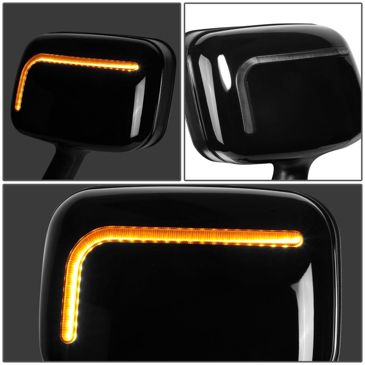 08-17 Freightliner Cascadia Hood Mirror Manual Arrow Sequential LED