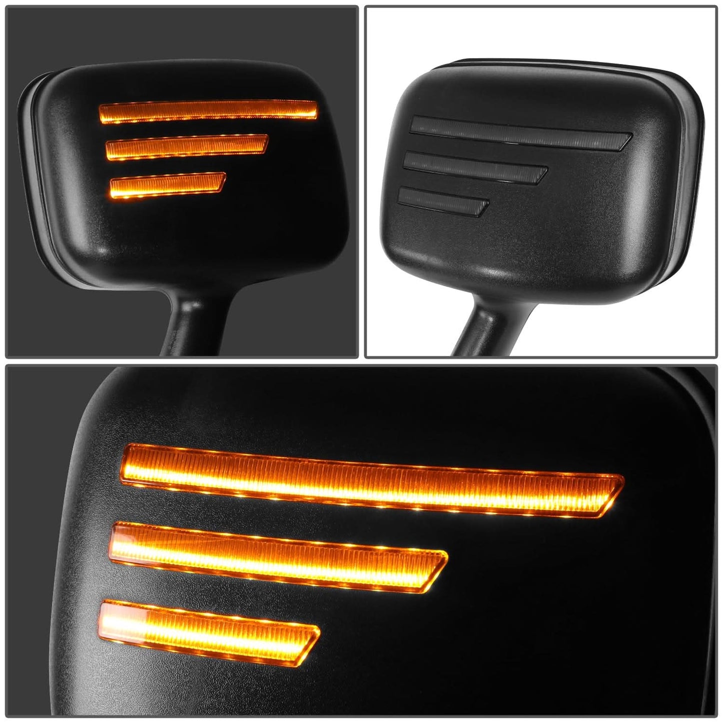 2008-2017 Freightliner Cascadia Hood Mirror Manual Amber LED