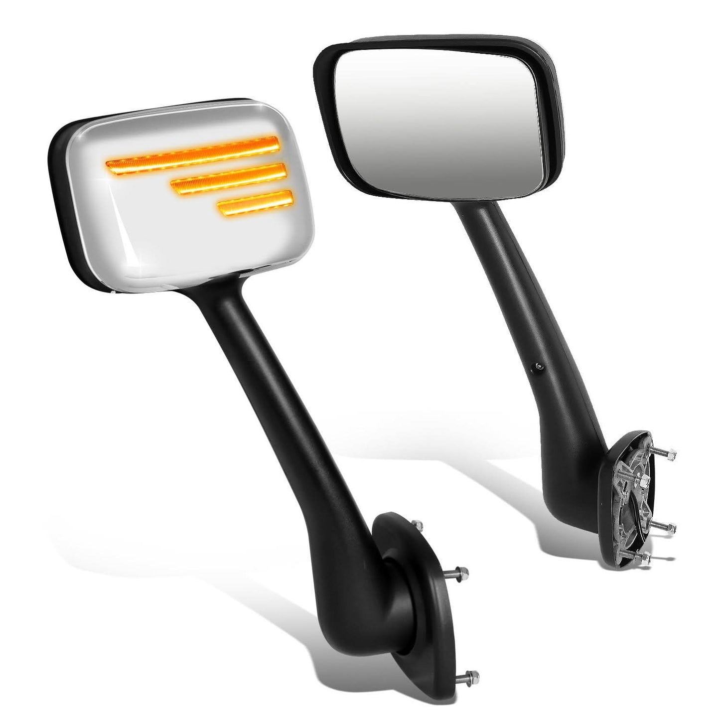 08-17 Freightliner Cascadia Manual Hood Mirror w/ Amber LED Signal