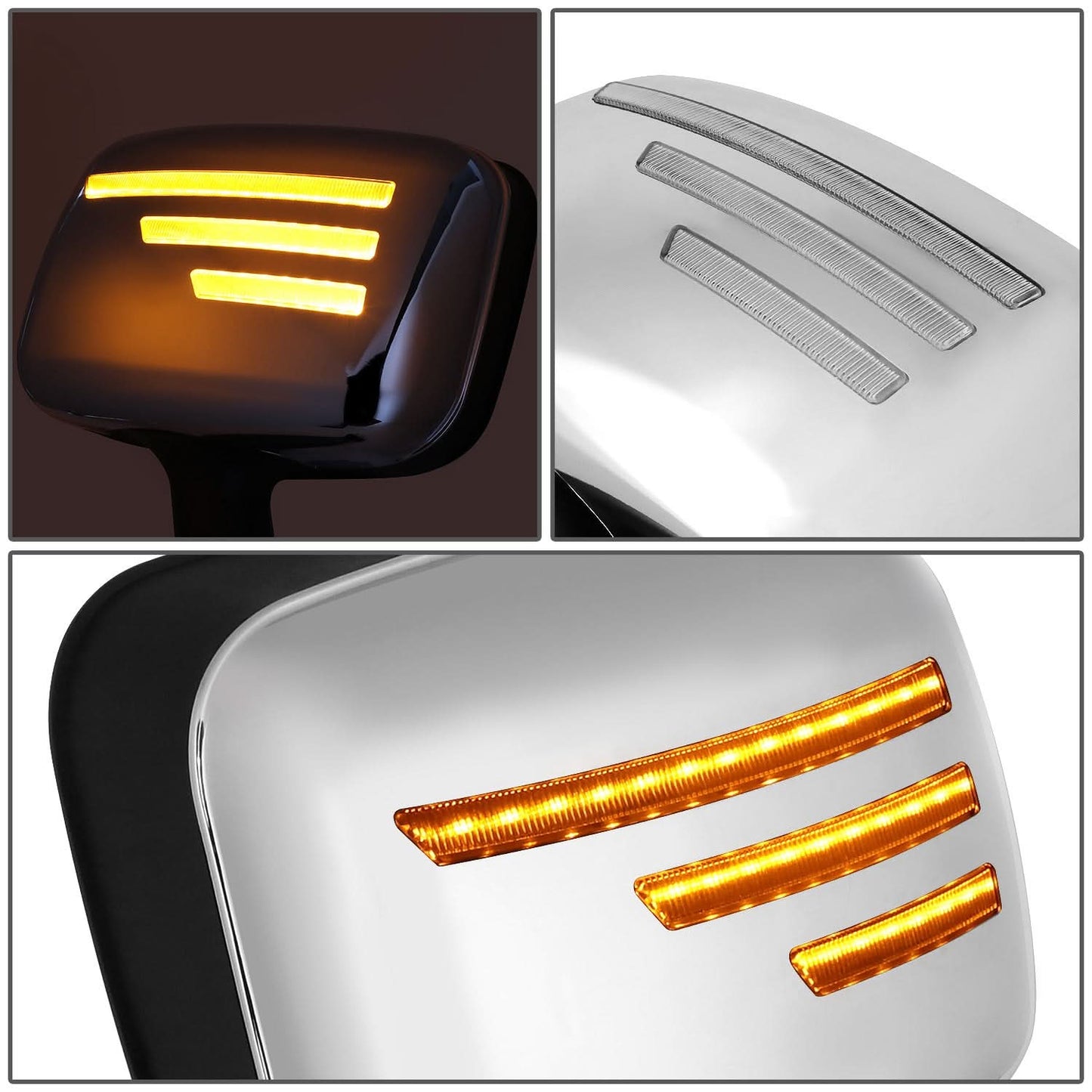08-17 Freightliner Cascadia Manual Hood Mirror w/ Amber LED Signal