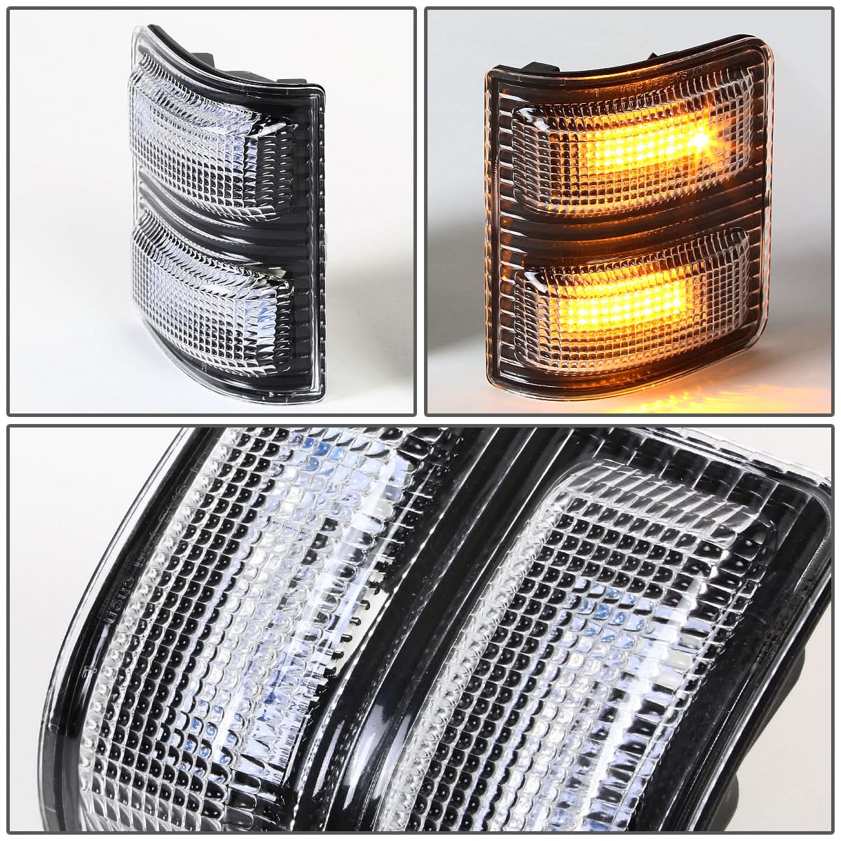 2008-2015 Ford Super Duty Towing Mirror Side Lights - Black/Amber