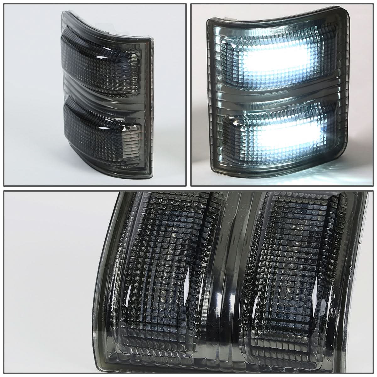 08-15 Ford Super Duty Towing Mirror Side Light Pair Smoke/White LED