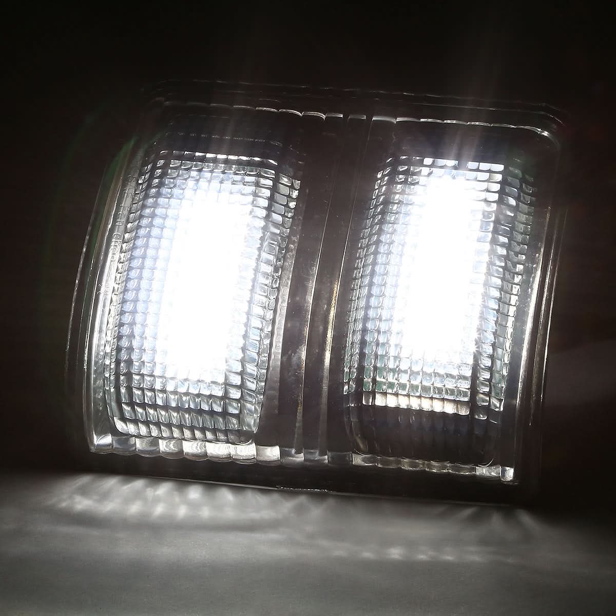 08-15 Ford Super Duty Towing Mirror Side Light Pair Smoke/White LED