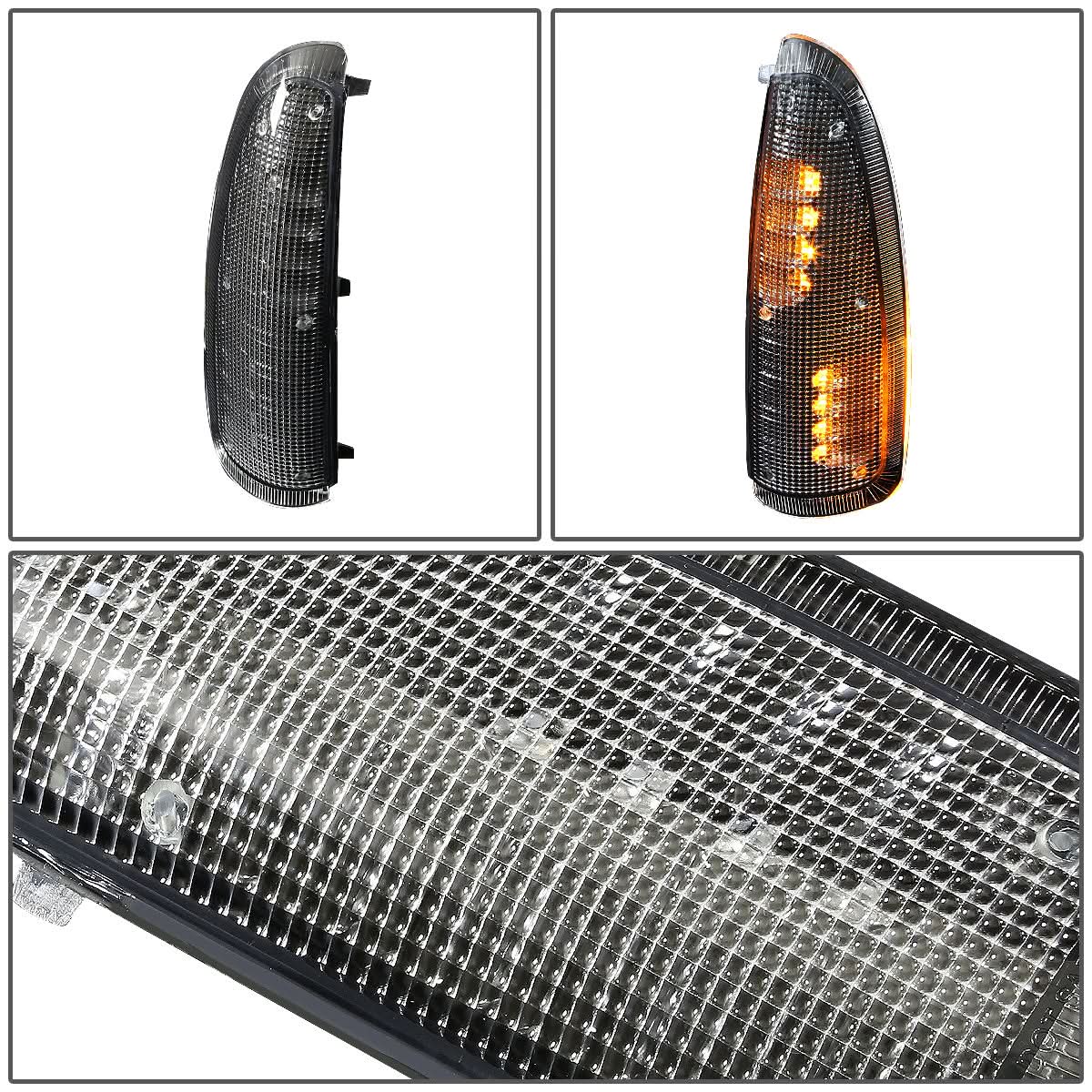 2000-2007 Ford F-250 F-350 Towing Mirror Side Lights Black Amber LED