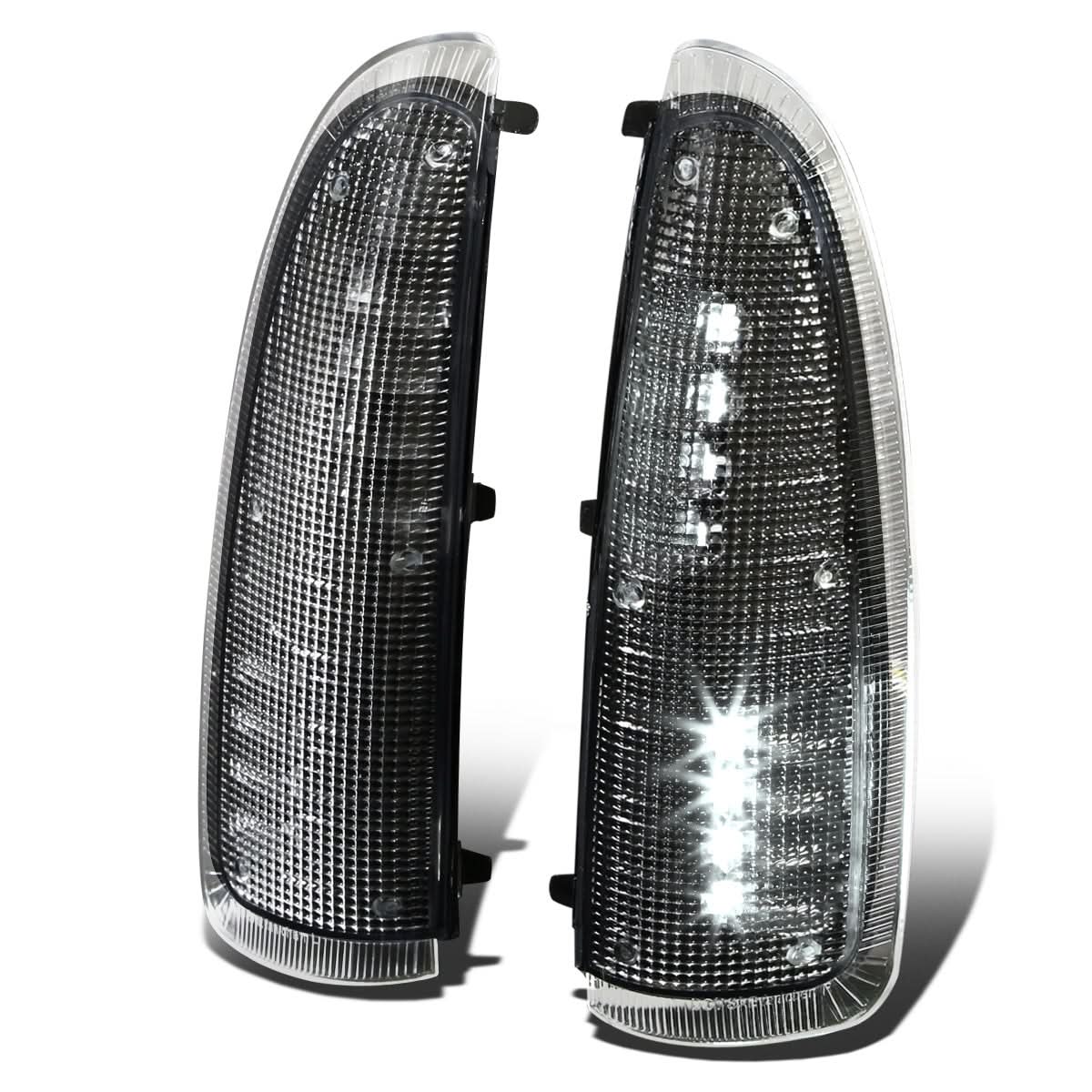 00-07 Ford F-250 F-350 Towing Mirror Side Light Pair Black/White LED