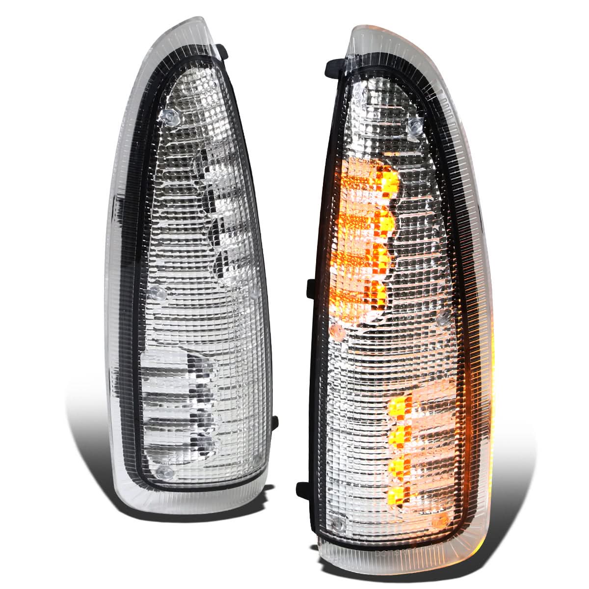 00-07 Ford F-250 F-350 Towing Mirror Side Lights - Chrome/Amber LED