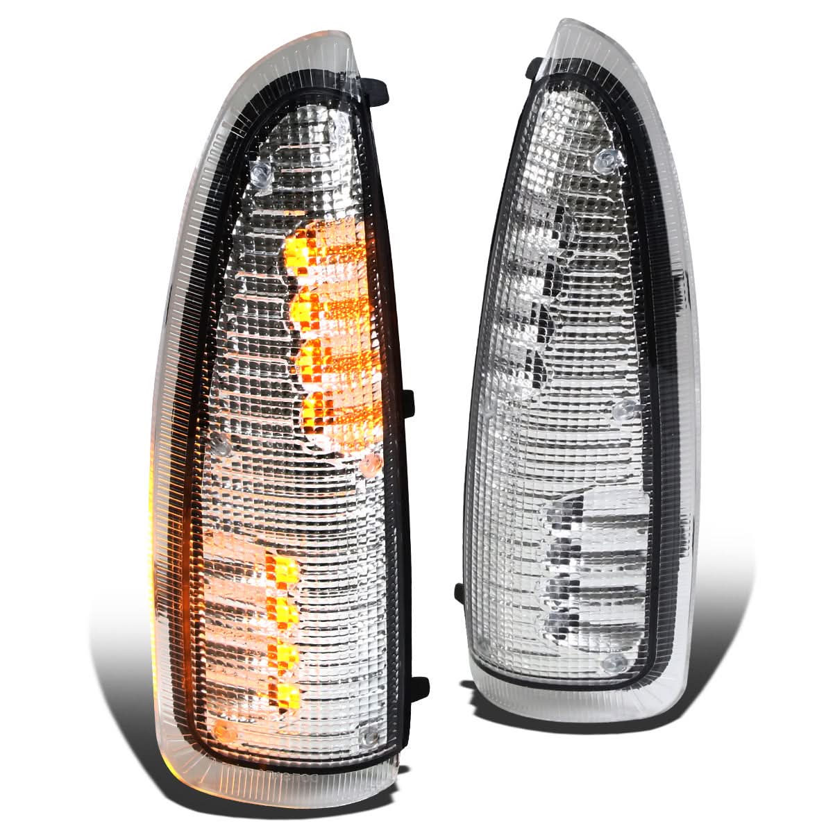 00-07 Ford F-250 F-350 Towing Mirror Side Lights - Chrome/Amber LED