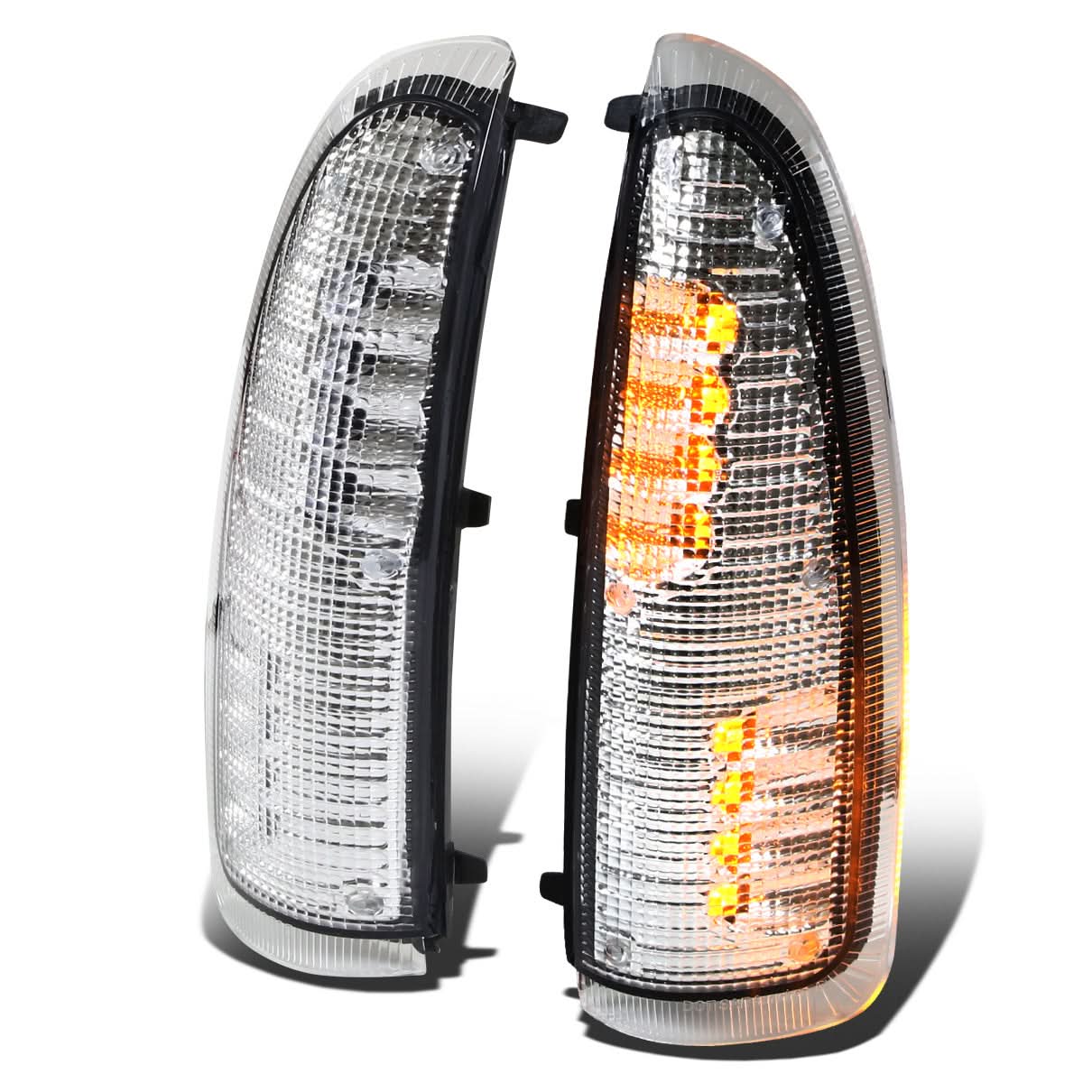 00-07 Ford F-250 F-350 Towing Mirror Side Lights - Chrome/Amber LED
