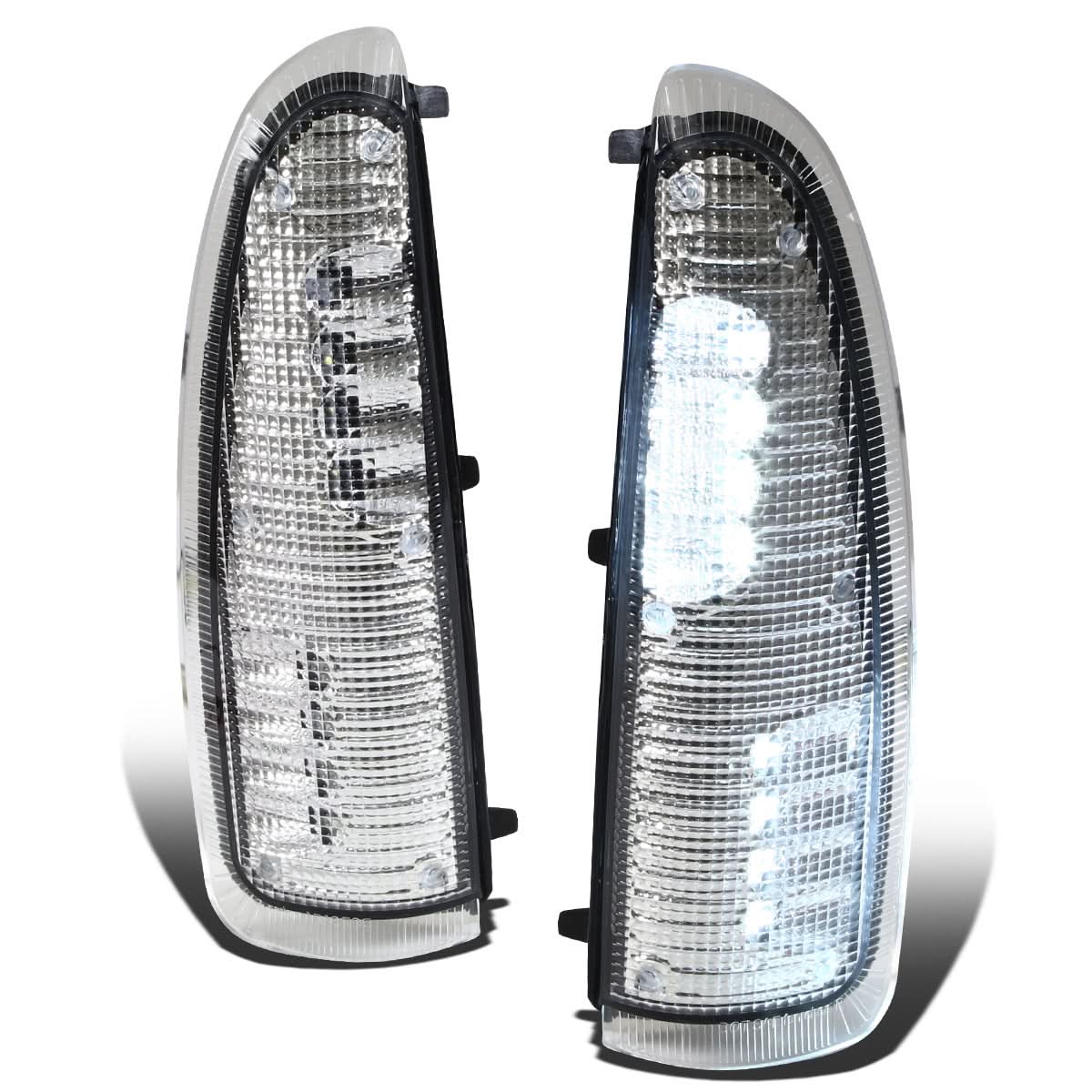 00-07 Ford Super Duty Towing Mirror Side Lights Chrome White LED