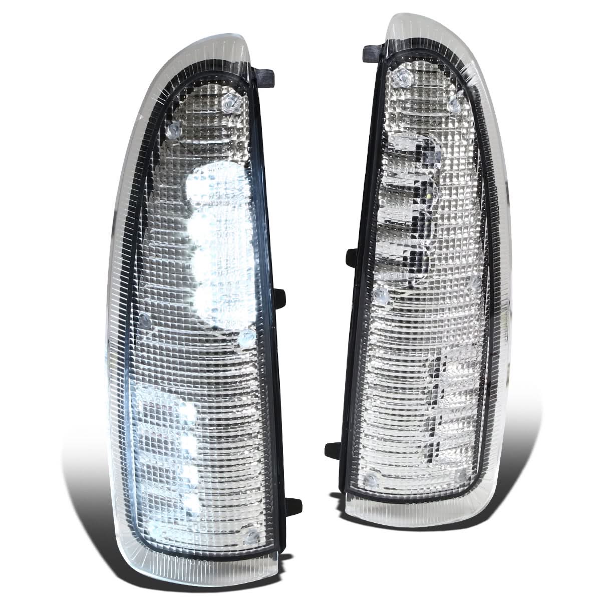 00-07 Ford Super Duty Towing Mirror Side Lights Chrome White LED