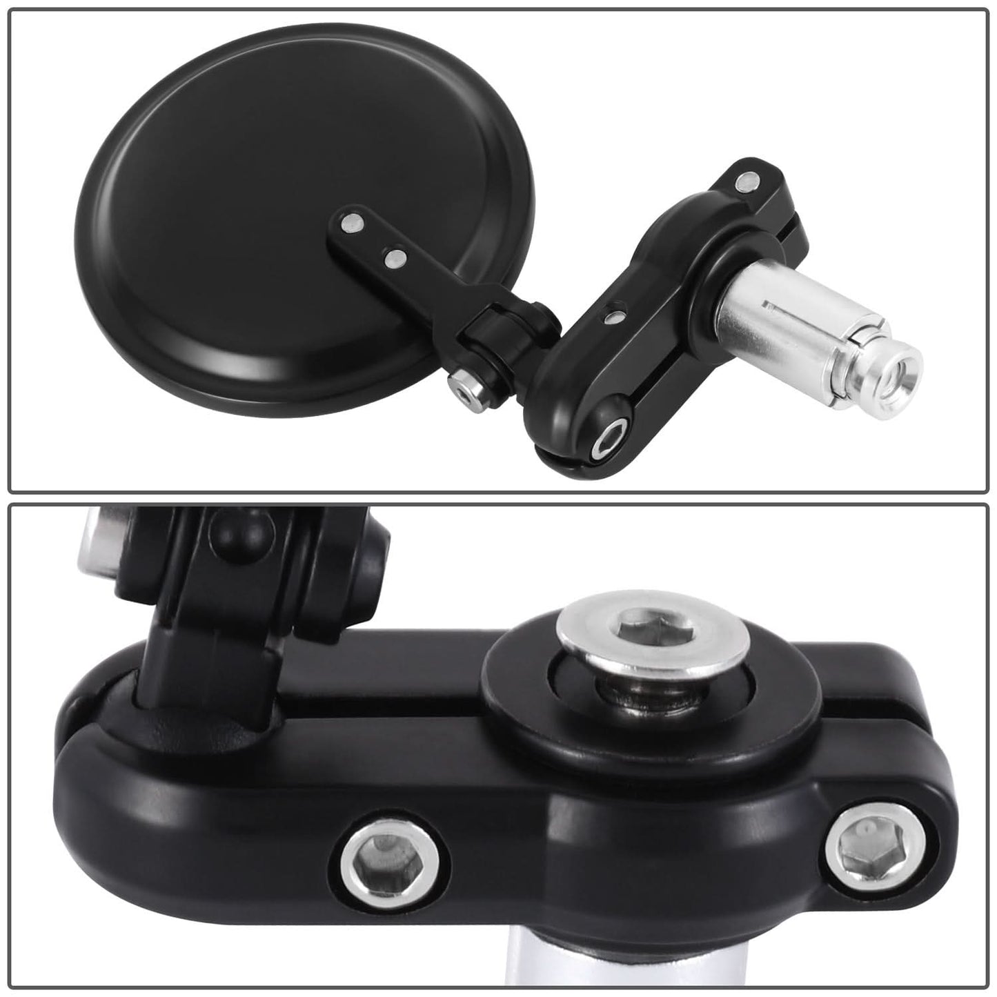 Motorcycle Bar End Mirror Black