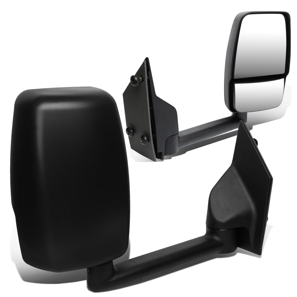 03-18 Chevy Express GMC Savana Manual Side Mirror Pair Black