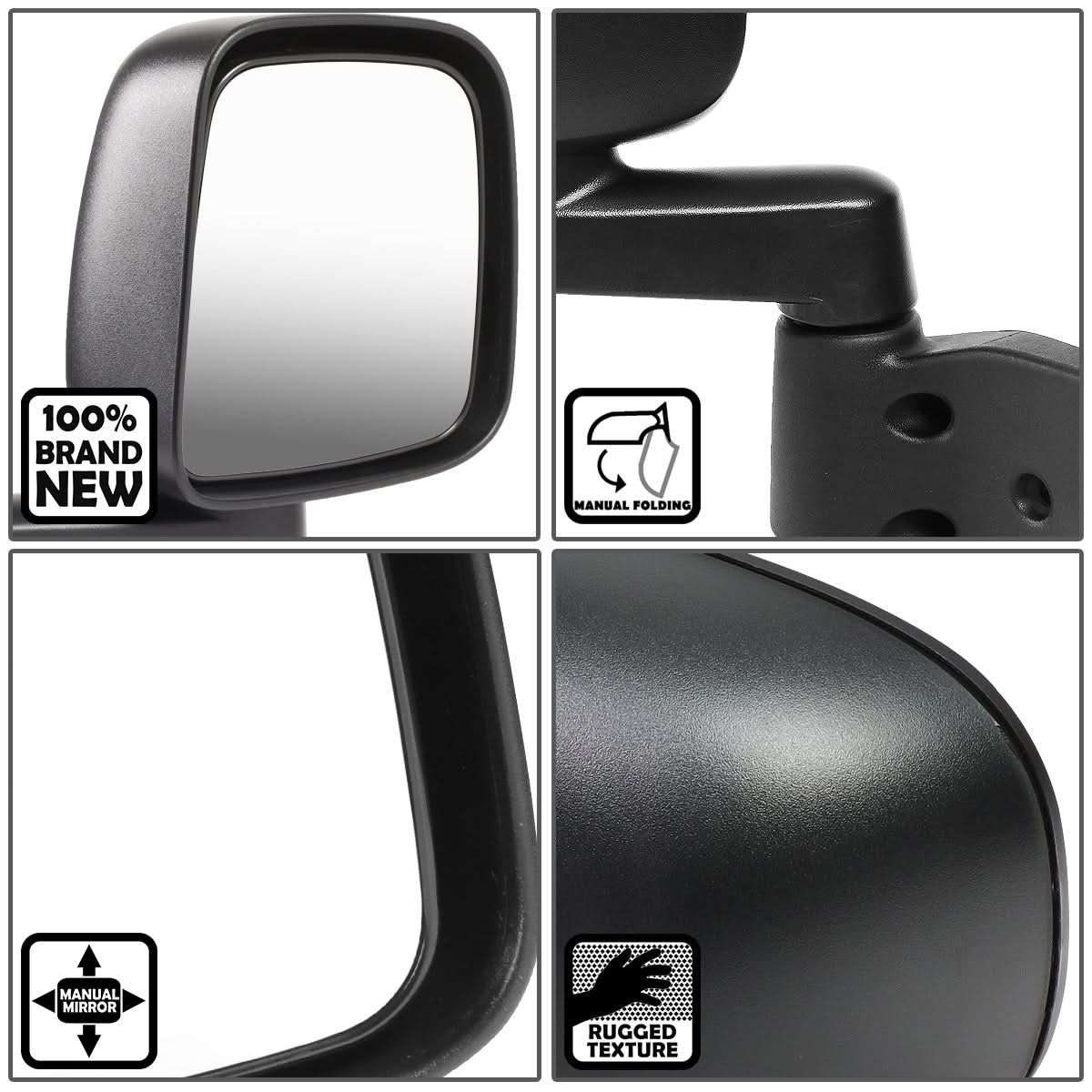 03-06 Jeep Wrangler QE Style Manual Side Mirror - Left Black